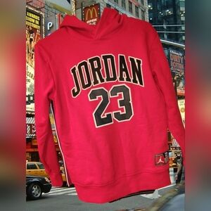 Jordan Red Hoodie with Black and White Accents